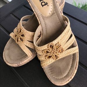 Summer slide cork wedges by Mudd